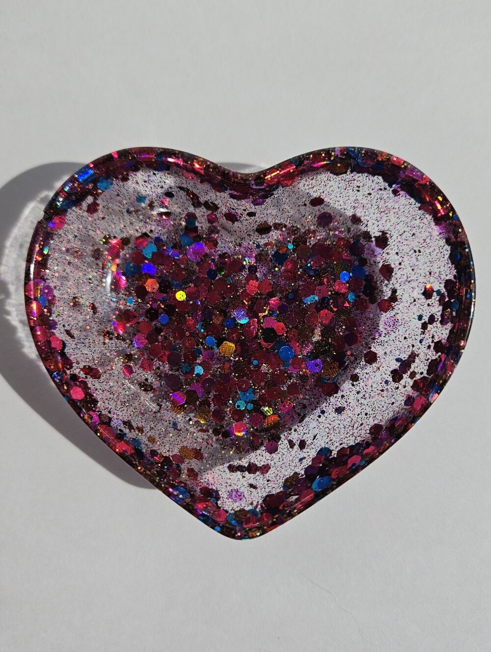Handmade Pink Glitter Mini Heart Resin Jewelry Dish Princesscore Girly Tray Deco